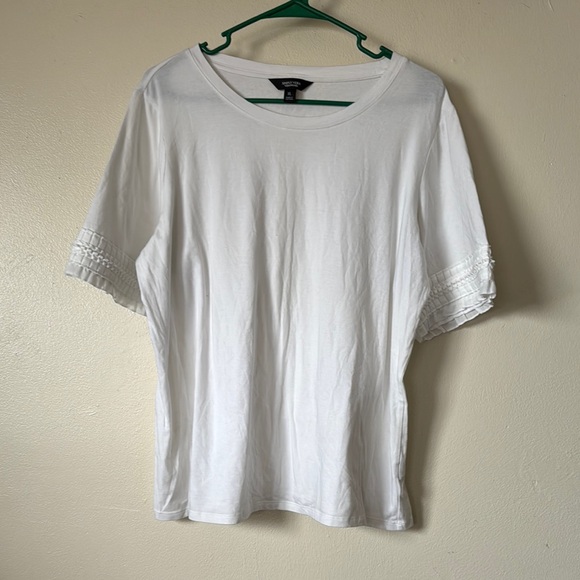 Simply Vera Vera Wang White Boxy Short Sleeve Tee - Picture 1 of 6